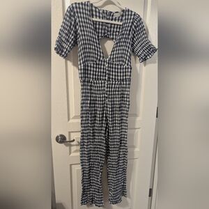 asos Black & White Gingham Jumpsuit Size 12